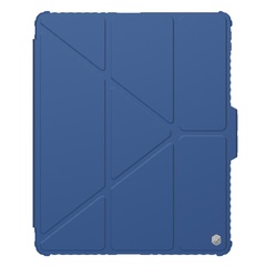 Чехол книжка синего цвета от Nillkin для Apple iPad Pro 13 с 2024 года, серия Bumper Pro Case-Multi Angle Folding Style, многофункциональный складной стиль
