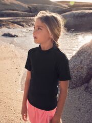 Рашгард с коротким рукавом для девочки Next D00-155, Черный