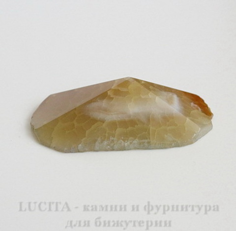 Подвеска Агат (цвет - дымчато-желтый) 52,1х33,6х14,2 мм №11