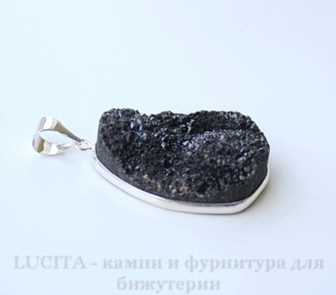 Подвеска Кварц в рамке (цвет - античное серебро) 41,9х26,7х11,7 мм №48 ()