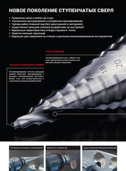 Сверло ступенчатое 4-39мм (Спиральное) HSSE-Co5 13ступ. L107мм хв.10мм Ruko 101056E