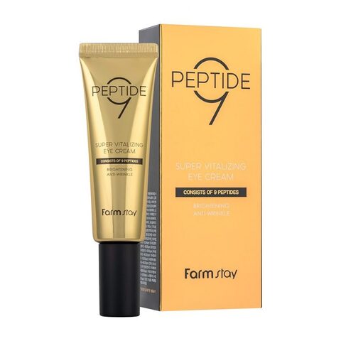 FarmStay Peptide9 Super Vitalizing Eye Cream омолаживающий крем для области вокруг глаз с комплексом из 9 пептидов