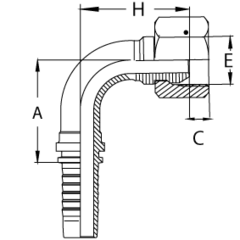 Фитинг DN 12 DK (Г) 20x1.5 (90) накидная гайка POWERMASTER