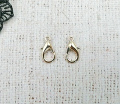 Замок карабин для бус, р. 15 мм, золото