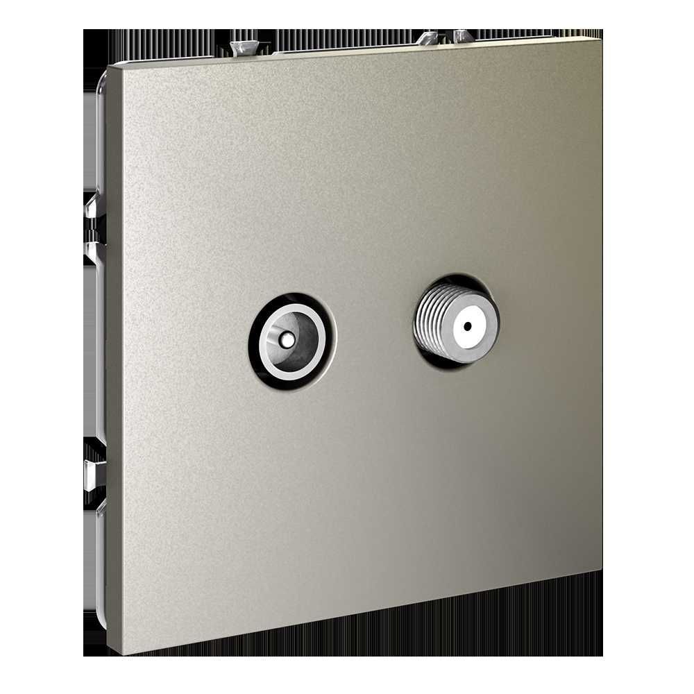 Розетка телевизионнная встраиваемая Voltum S70 оконечная TV+SAT, (шелк) VLS060404