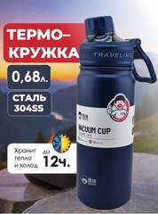 Термофляга Skully Dkadi KD7106-0.68 blue
