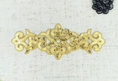 Термоаппликация орнамент люрекс пайетки, р. 21×8 см, золото