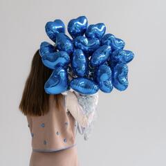 Синее сердце букет из ШДМ