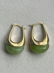 Серьги с подвеской капля с цветной вставкой в стиле CELINE в винтажном стиле