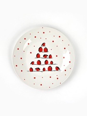 Тарелка плоская новогодняя «Снегири», d=20 см