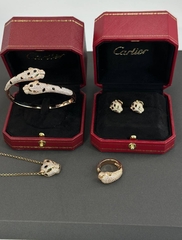 Колье цепочка с подвеской голова ПАНТЕРЫ коллекция PANTHERE в обсыпке