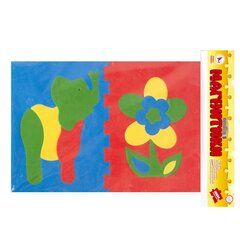 
          Пазлы мягкие магнитные, 300 х 210 мм, "Слон+Цветок", 3 +, 13 элементов, для игры в ванной и на холодильник, пакет с европодвесом