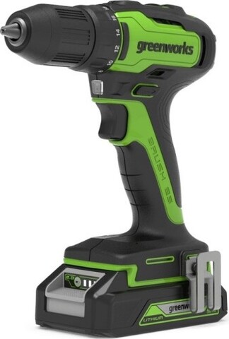 Дрель-шуруповерт аккумуляторная GREENWORKS GD24DD35 24V, 2 АКБ 2Ач и ЗУ 3704007CUC