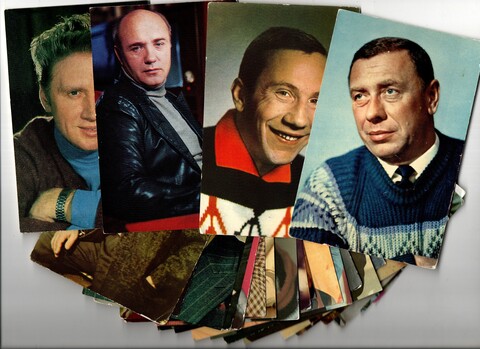 №51 Открытки Артисты и актёры СССР 1970–1980-е г. 25 штук. Цветные, чистые, без повторов