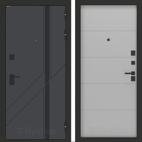 Входная металлическая дверь Бункер БН-12 Веллюто верде ФЛ-649 Серый софт