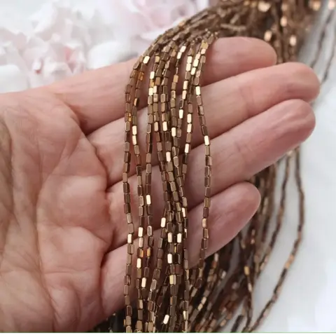 Гематит синтетический, прямоугольные бусины, 4*2 мм, шоколад, 1 нить, ГМ068