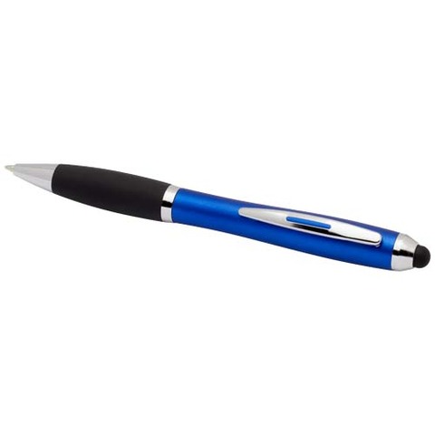 Nash шариковая ручка-стилус из пластмассы, переработанной по стандарту RCS, с цветным корпусом и черной рукояткой (синие черн