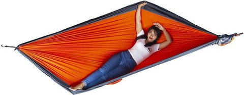 Картинка гамак туристический Ticket to the Moon king size hammock Orange/Dark Grey - 1