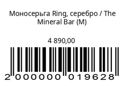 Моносерьга RING сереброXS S M L