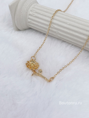 Колье золотое в виде цветка Хризантема - Водолей