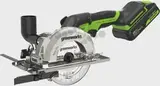 Дисковая мини пила аккумуляторный Greenworks G24MCS, 24V,б/щет,120x9,5мм, 6500 об/мин, рез 39мм, 1х2Ач, ЗУ, кор (1501207CUA)
