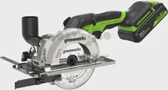 Дисковая мини пила аккумуляторный Greenworks G24MCS, 24V,б/щет,120x9,5мм, 6500 об/мин, рез 39мм, 1х2Ач, ЗУ, кор (1501207CUA)