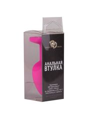 Розовая анальная втулка с малиновым кристаллом - 7,3 см. - 