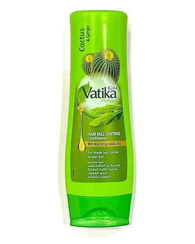 Vatika CACTUS AND GERGIR Hair Fall Control Conditioner, Dabur (Ватика КАКТУС И РУККОЛА Кондиционер КОНТРОЛЬ ВЫПАДЕНИЯ для ломких, выпадающих и ослабленных волос, Дабур), 200 мл.