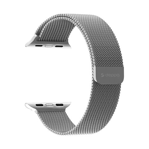Ремешок из нержавеющей стали Deppa Band Mesh D-47147 для Apple Watch 44мм/ 42мм Серебристый