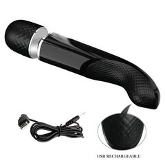 Черный вибратор-жезл Charming Massager Plus - 29 см. - 