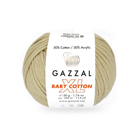 Пряжа Gazzal Baby Cotton XL 3464 мокрый песок
