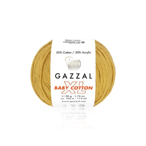 Пряжа Gazzal Baby Cotton XL 3447 горчица