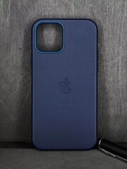 Кожаный чехол Leather Case iPhone 13, Violet Темно-Синий
