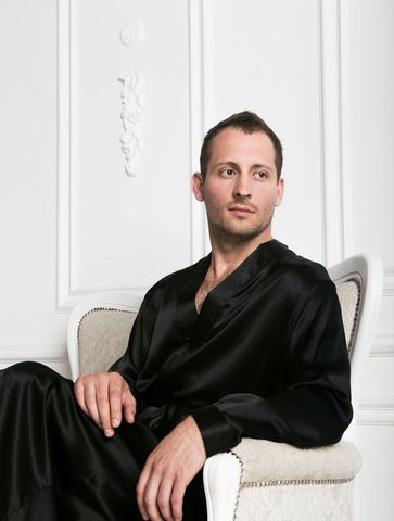 Халат шелковый мужской Luxe Dream черный