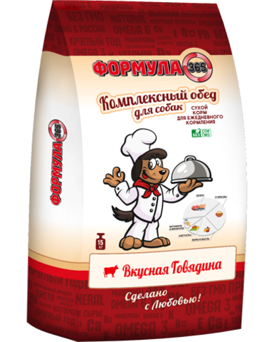 Формула-365 ВКУСНАЯ ГОВЯДИНА Для всех пород собак 15 кг.