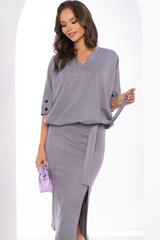 Платье "Вэнсдей" (светло-серое) П8284 LT Collection (Акция)