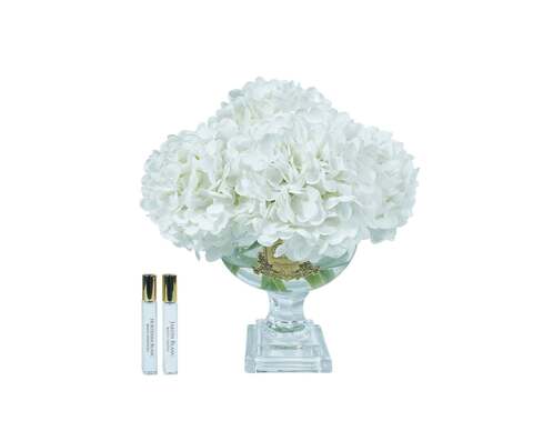 Букет гортензий ароматизированный и 2 спрея по 10мл Cote Noire Provence Hydrangea white белый с золотым декором phb21l