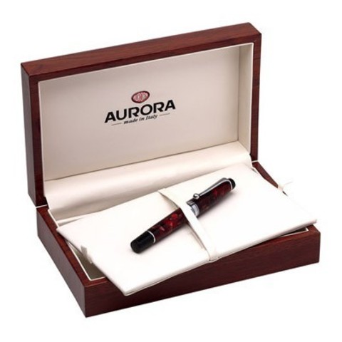 Ручка перьевая Aurora Optima Auroloide Mini, Marble Red CT, F (AU-996/CMX)