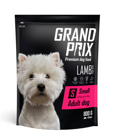 Grand Prix Small Adult корм для взрослых собак мелких и миниатюрных пород с ягненком 800г