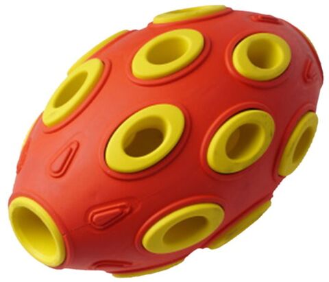Homepet Silver Series игрушка для собак мяч регби красно-желтый каучук 7,6 см х 12 см