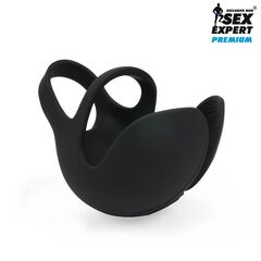 Черная вибронасадка на пенис и мошонку Sex Expert