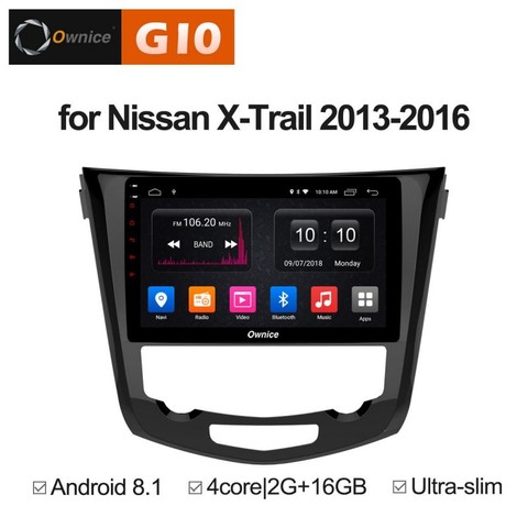 Штатная магнитола на Android 8.1 для Nissan Qashiqai 2 13-16 Ownice G10 S1668E
