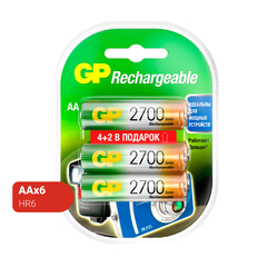 Аккумулятор GP 270AAHC4/2-2CR6 АА 2700mA 6 шт