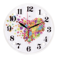 Часы настенные 3030-022 "Сердце из цветочков"