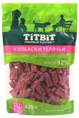 Titbit лакомство для собак Колбаски Телячьи XXL  420г