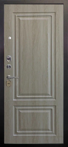 Теплая дверь входная Алекс дорс Элион, 2 замка, 1,5 мм металл, (серебро антик+крем дуб филадельфия) #3