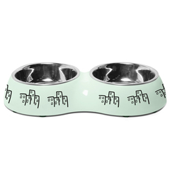 Triol миска металлическая двойная на пластиковой подставке 