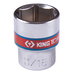 KING TONY (333522S) Головка торцевая стандартная шестигранная 3/8", дюймовая 11/16"