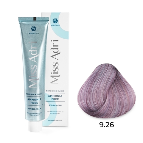 Крем-краска для волос ADRICOCO Miss Adri Brazilian Elixir Ammonia free 9.26 оч св блонд розов 100мл