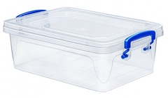 Контейнер для хранения Эльфпласт Fresh Box slim 3,8 литра прозрачный/синий с крышкой 30,8х20,5х10,5 см